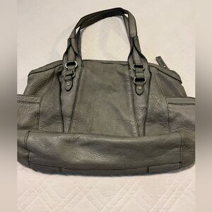 Perlina Gray Leather Purse
